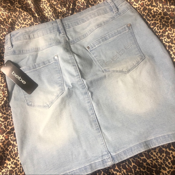 Y2k Style Bebe Rhinestone High Waisted Mini Skirt - Picture 9 of 10